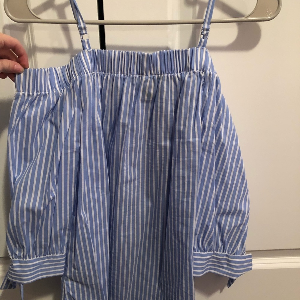 striped off the shoulder top